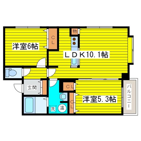 東区役所前駅 徒歩9分 3階の物件間取画像